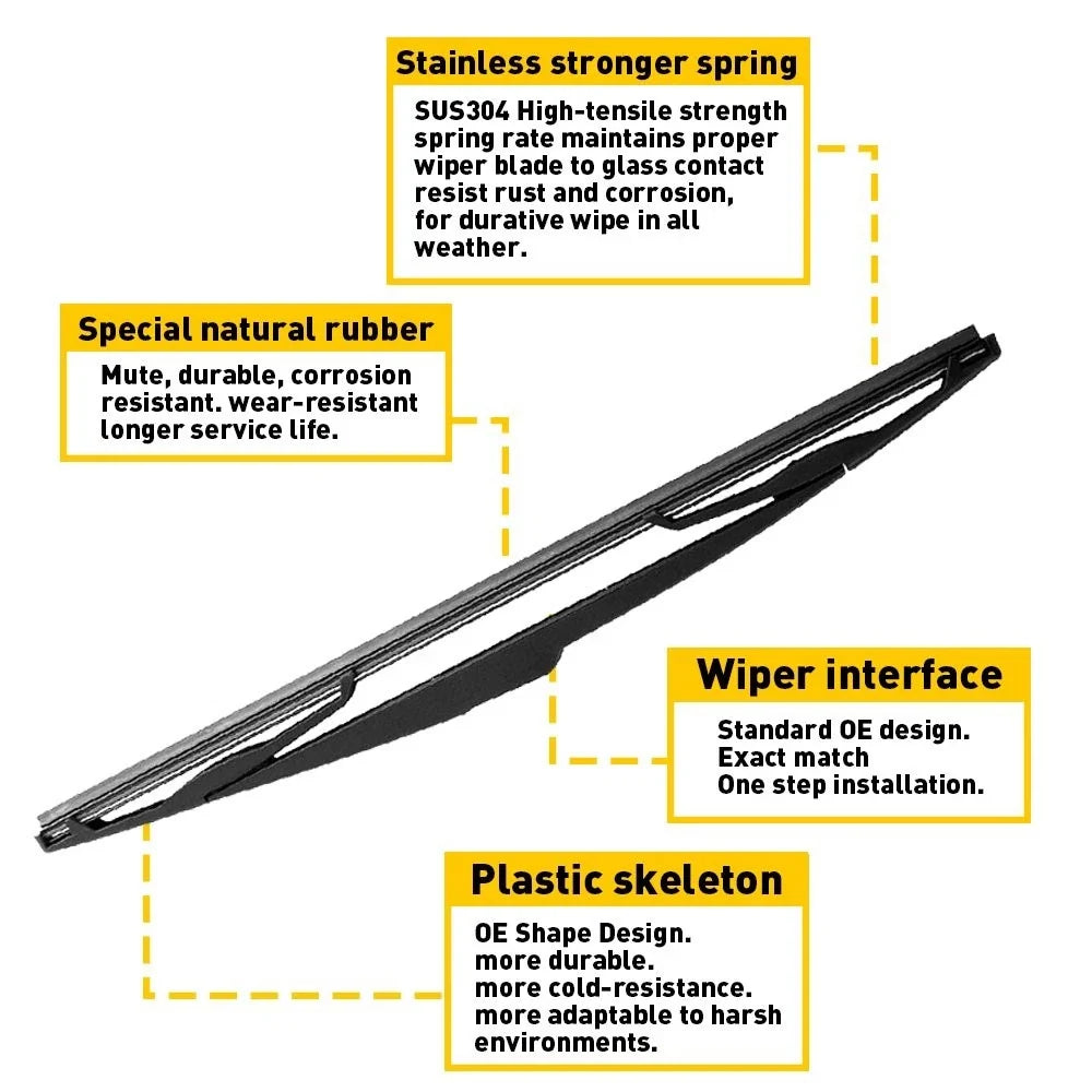 Rear Window Wiper Blade Arm Rubber for 2007-2011 Nissan Versa