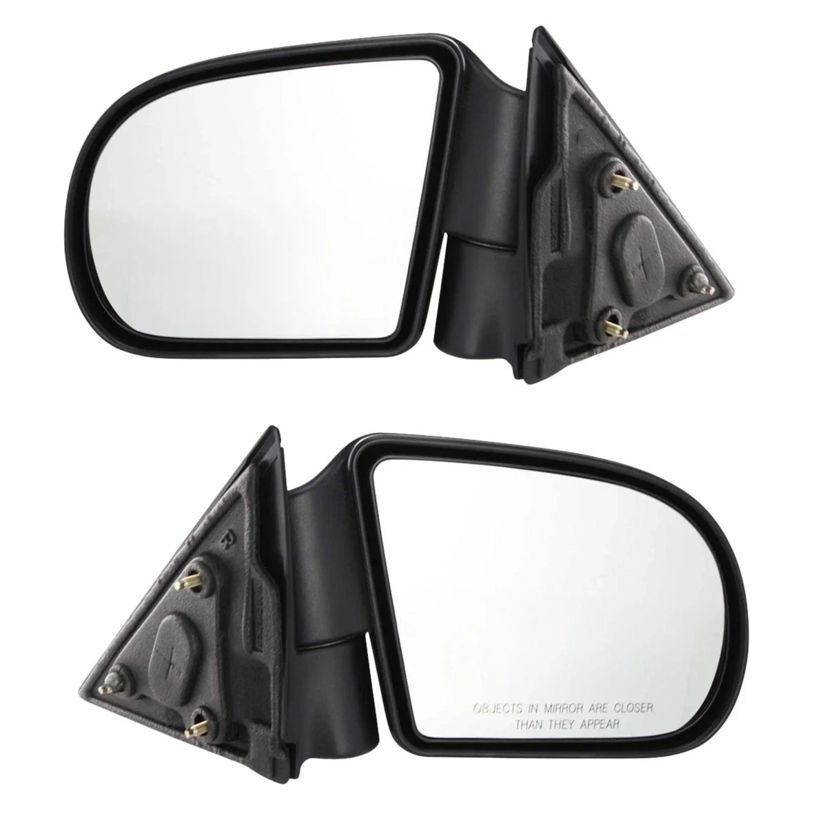 Manual Fold Textured Black Mirror Set for S10 1999-2004 Chevrolet