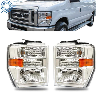 Headlight Pair for E150-E450 Ford Econoline (2008-2014)