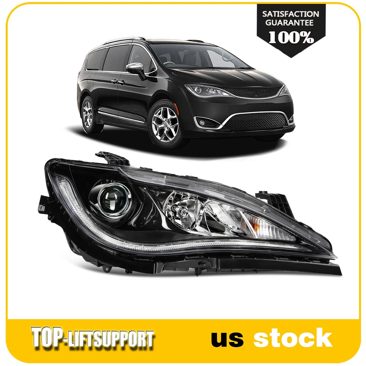 Right Side Projector HID Headlight for Chrysler Pacifica, Voyager (2017–2020)
