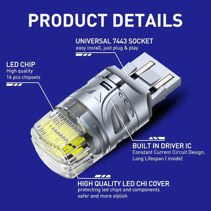 2-Pack LED Reverse Light Bulbs for AUTOONE 7440 7441 7443