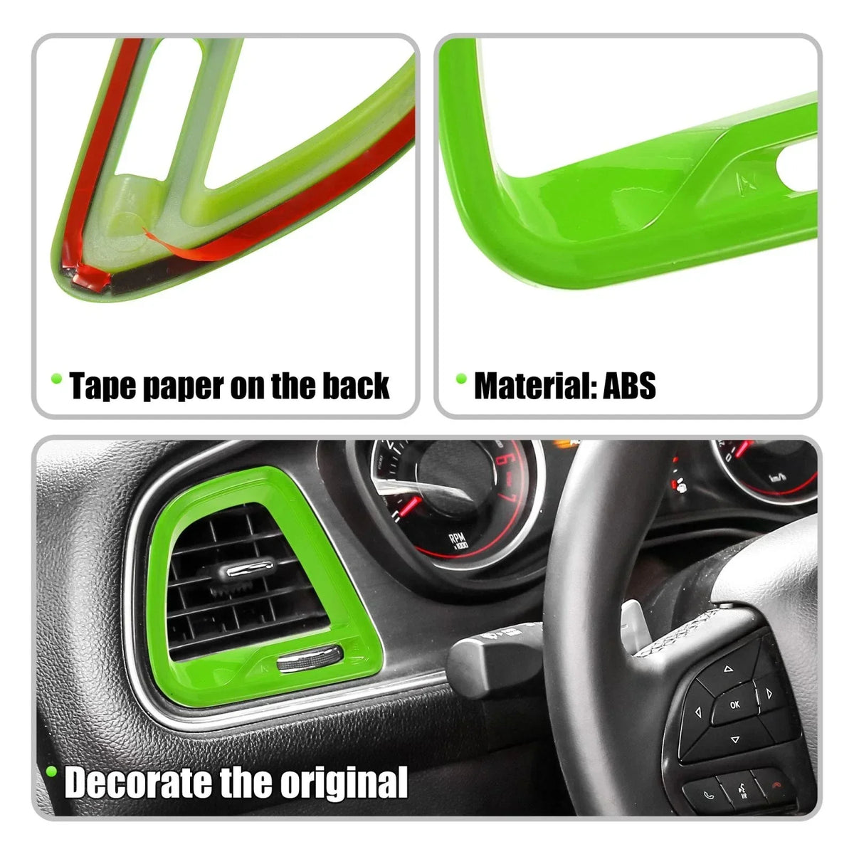 4pcs Center Console Air Vent Trim for 2015-2023 Dodge Challenger