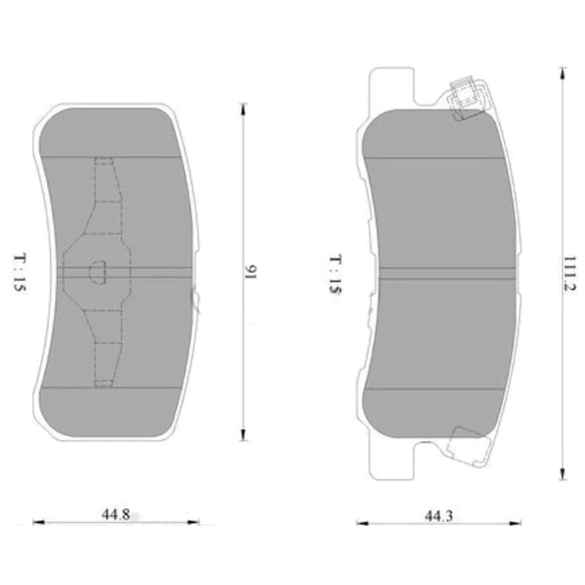 Disc Type Rear Brake Pads for Jeep Compass 2007-2014
