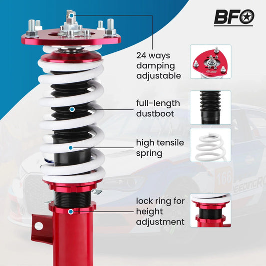 Full Coilovers 24 Way Adjustable Suspension Kit for Honda Accord (2013–2017)