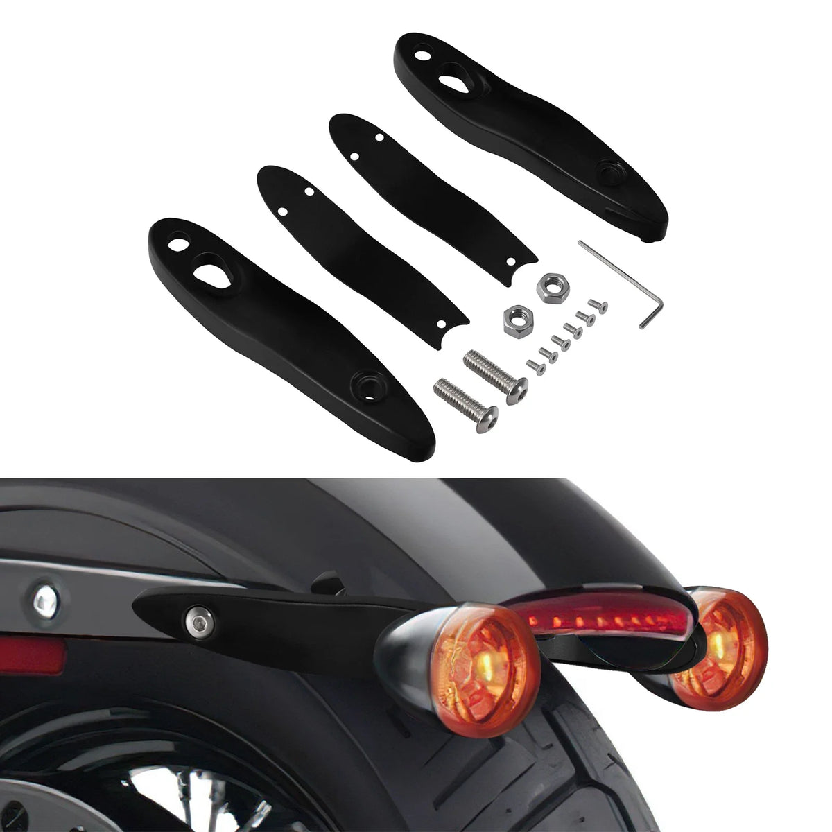Turn Signal Extension for License Plate - Harley Heritage Softail 2000-Up