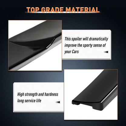 Adjustable Window Roof Spoiler Lip Glossy Black