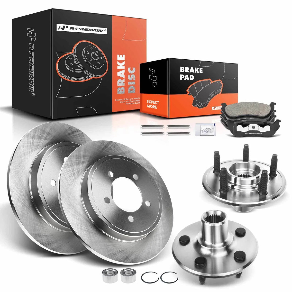 Rear Brake Rotor & Pads + Wheel Hub for Mercury Ford Explorer (2002–2005)