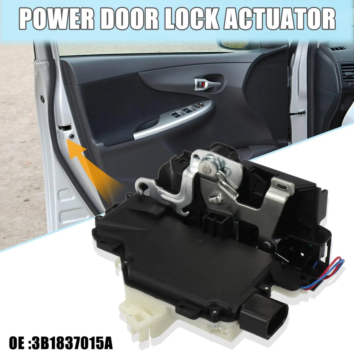 Door Lock Actuator Front Left for VW Beetle Golf GTI Passat Rabbit (1998–2010) 3B1837015A