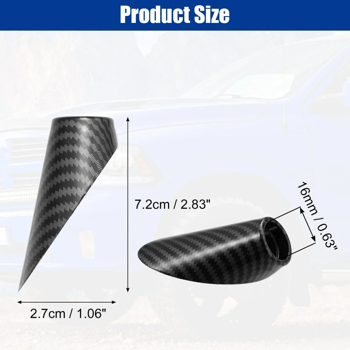 Antenna Base Cover - Carbon Fiber Pattern in Black for Dodge RAM