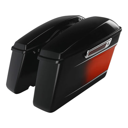 Hard Saddlebags for Harley Touring Glide 2014-2024 - Sunset Orange/Black Fade