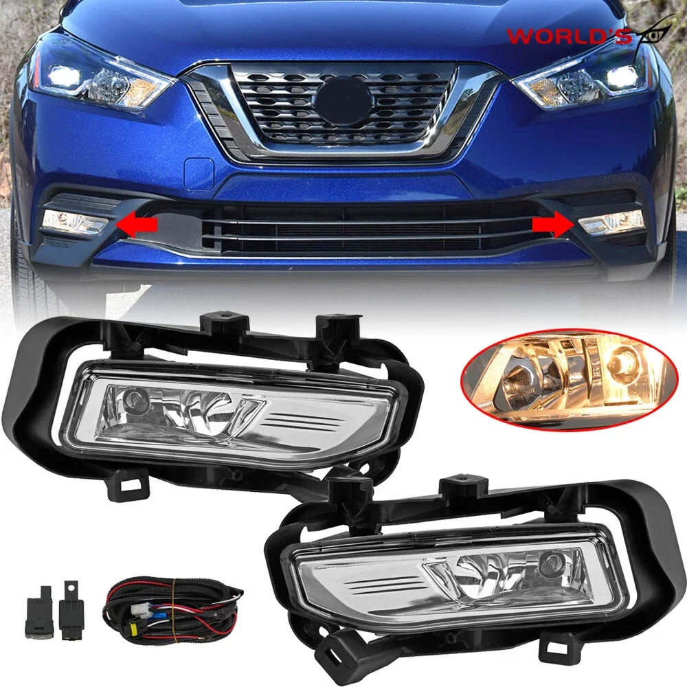 Fog Lights for Nissan Kicks (2017–2019) with Wiring and Bulbs Pair