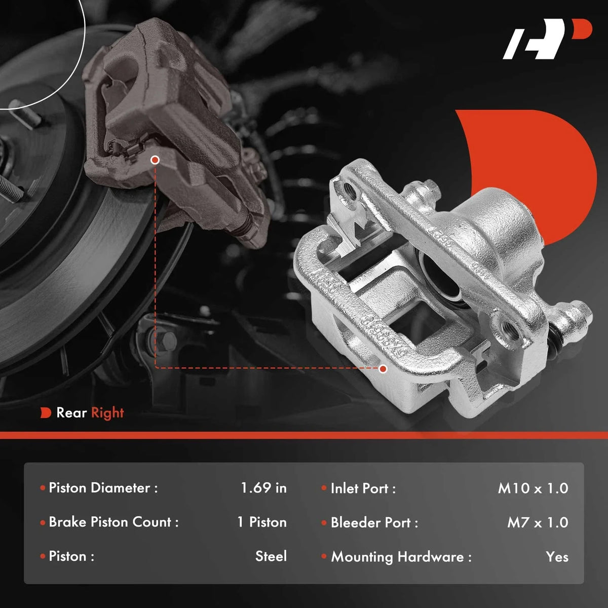 Rear Brake Calipers Pair for Murano 2003-2007 & Quest 2004-2009