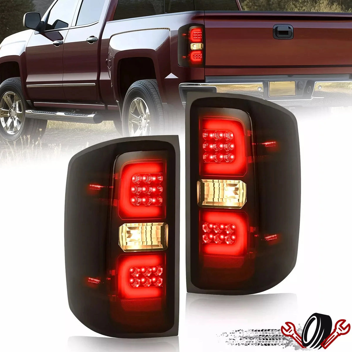 LED Tail Lights for Chevrolet Silverado 1500 2500 3500 HD (2014–2018)