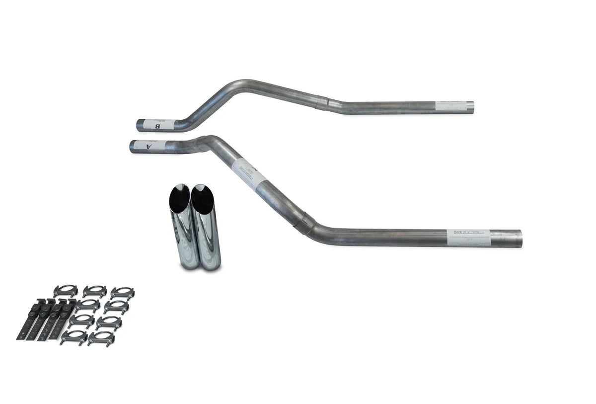 2.5 Inch Dual Exhaust System No Muffler Slash Tips for 2000-2004 Blazer