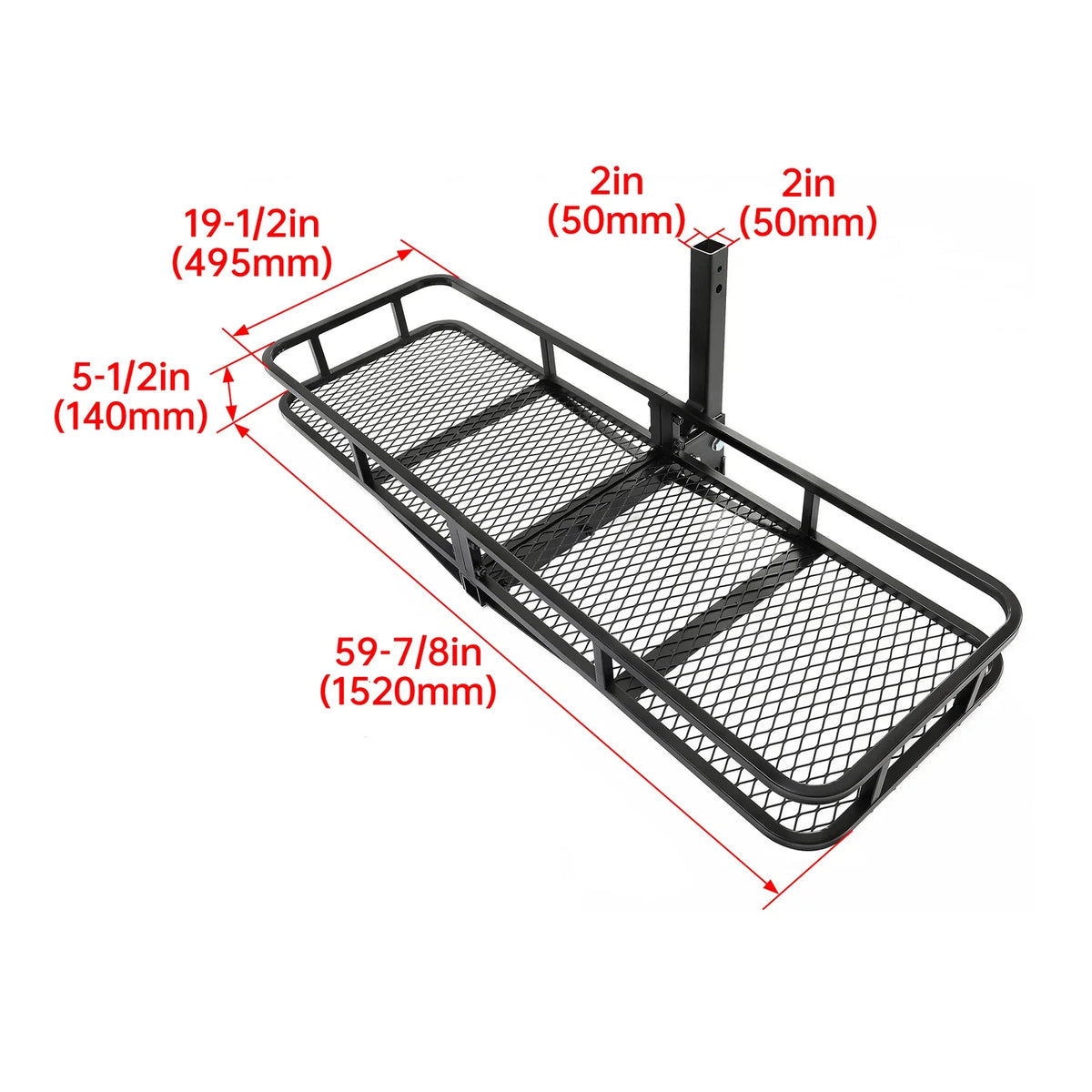 Hitch Cargo Carrier 2" for SUV - 650 lbs Capacity, Foldable Design