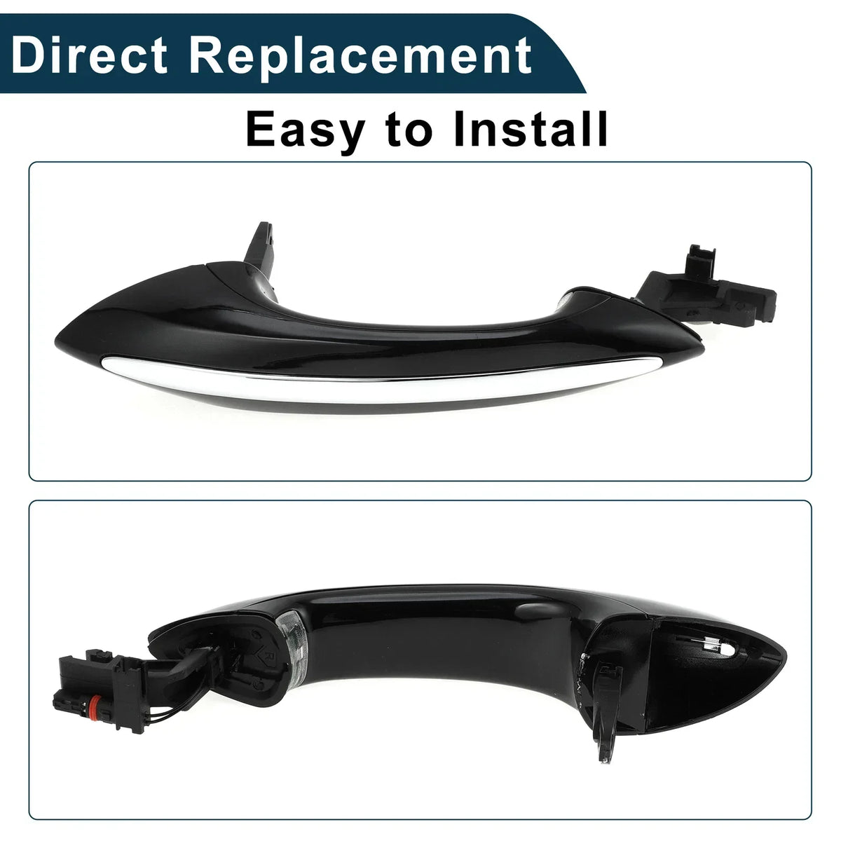 Front Right Door Handle in Black Silver Tone for BMW F07