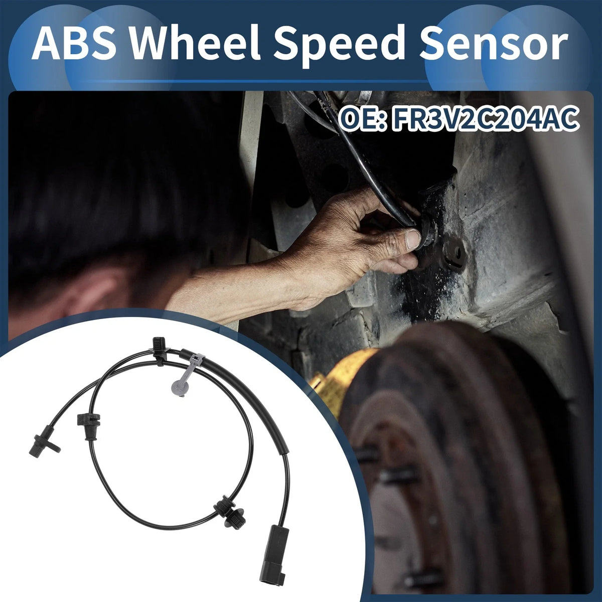 ABS Wheel Speed Sensor No.FR3V2C204AC for Ford Mustang (2015–2023)