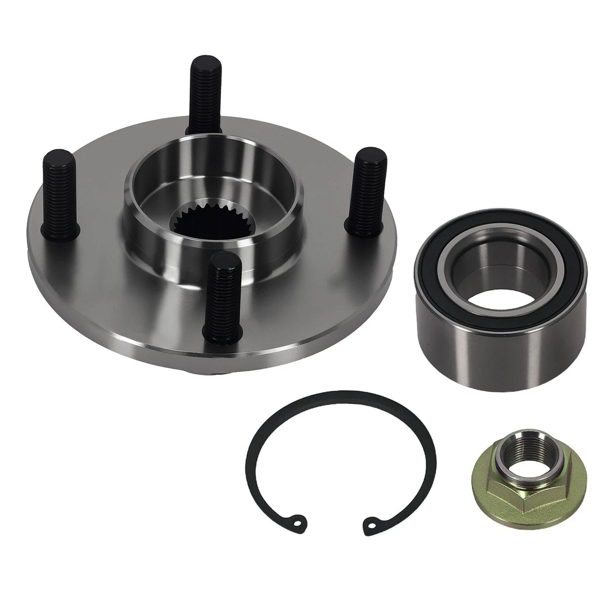 BR930263K Front Wheel Hub Assembly, 4-Bolt for Ford Focus 2000-2011, ABS
