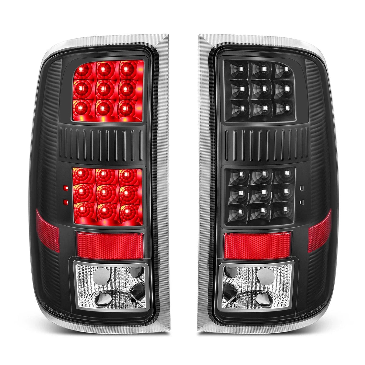 2X Full LED Tail Lights for GMC Sierra (2007–2014) Black