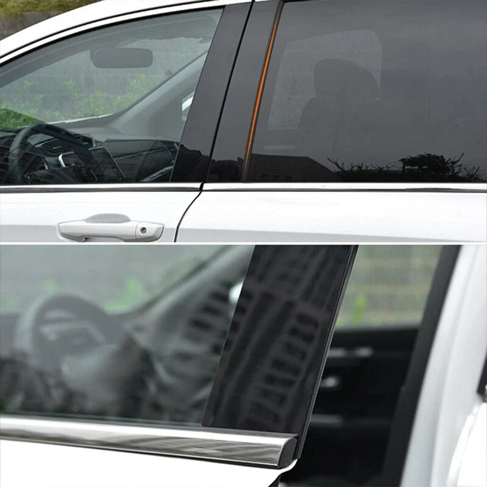 Set of 6 Glossy Black Pillar Post Trim Covers for Honda CR-V (2012–2016)
