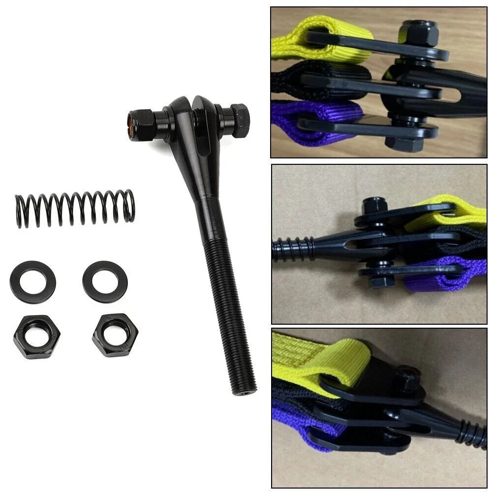 2X Limit Strap Clevis Adjustable Heavy Duty Weld On Mounting Kit Black