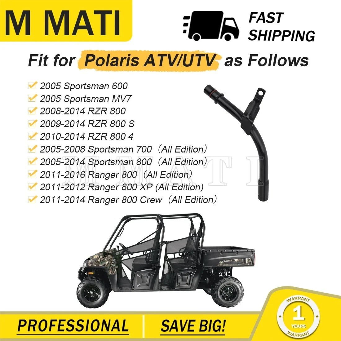 Oil Fill Tube for RZR S 800 (2008-2014) 1202881 by Polaris