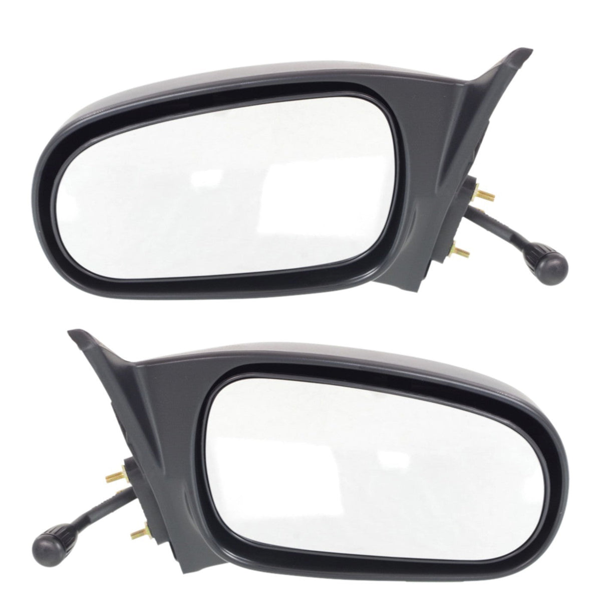 Textured Black Manual Remote Mirrors for Honda Civic Sedan 1996-2000 - Set of 2