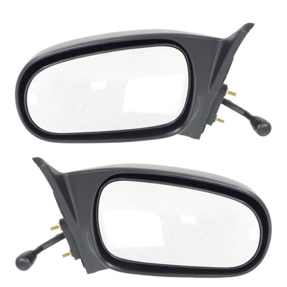Textured Black Manual Remote Mirrors for Honda Civic Sedan 1996-2000 - Set of 2
