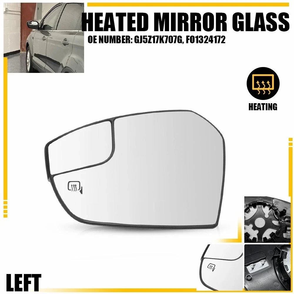 Dual Mirror Glass Heated Left Side for Ford Escape (2017–2019) EXV