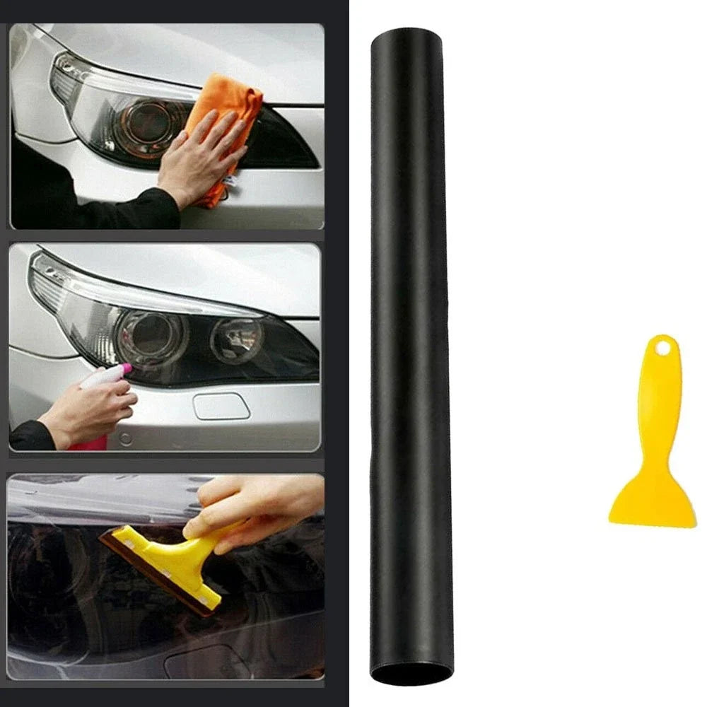 Headlight Taillight Fog Light Tint Film 12" x 72" Gloss Black