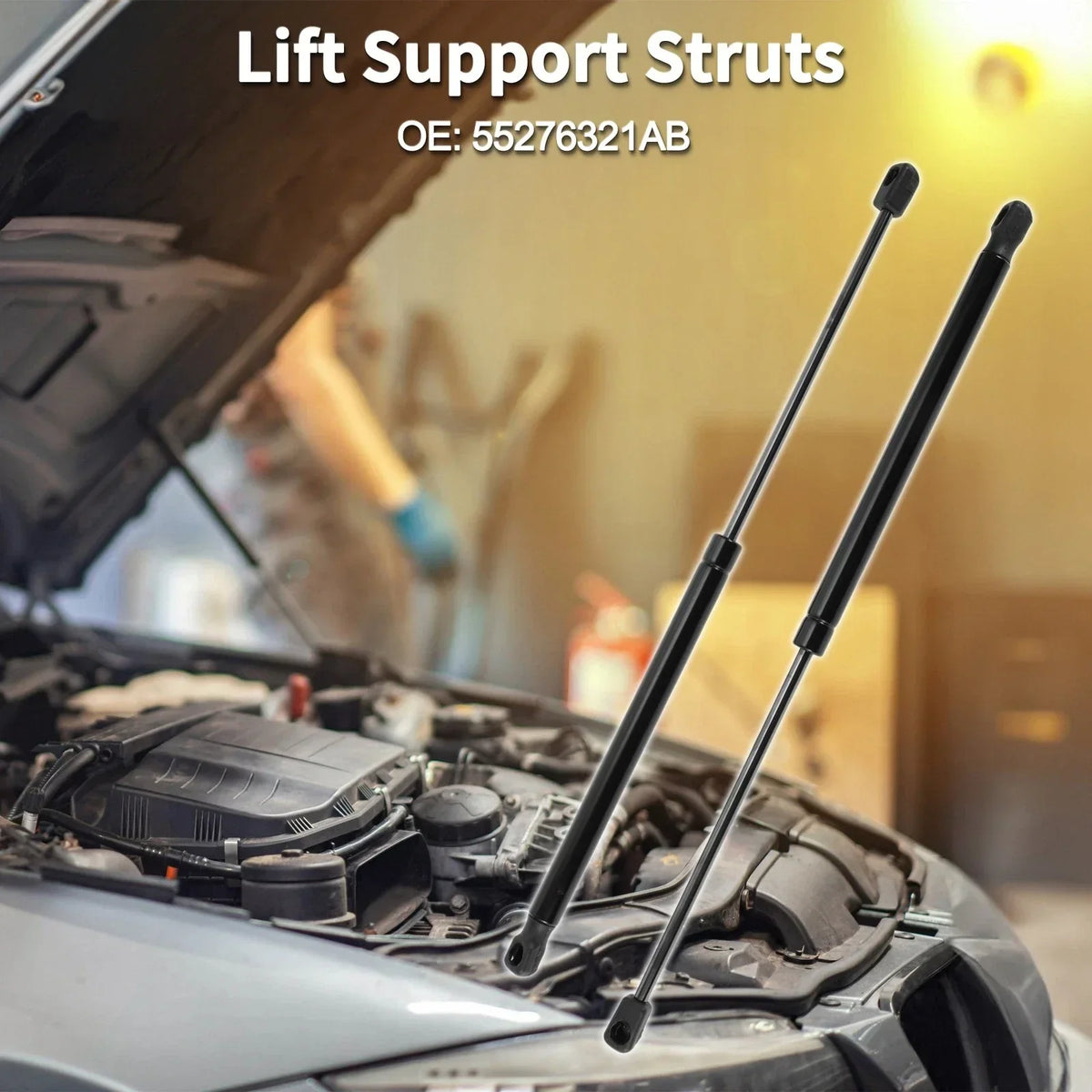 Lift Supports for Dodge Ram 1500/2500 Hood (2002-2008)