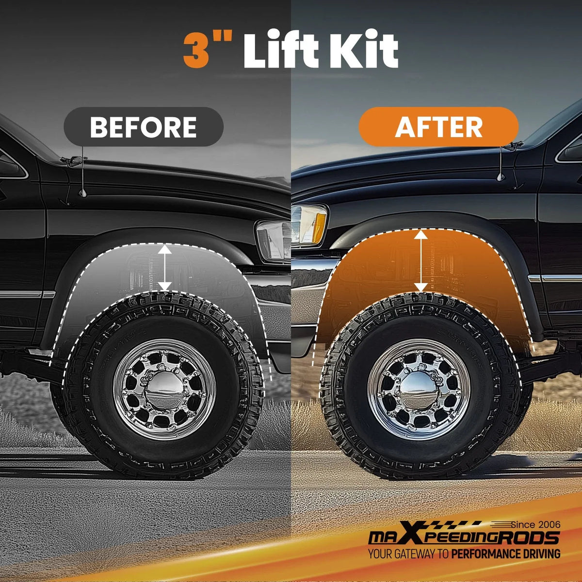 3" Suspension Lift Kit with Shocks for Dodge Ram 2500 3500 4WD (2003–2013)