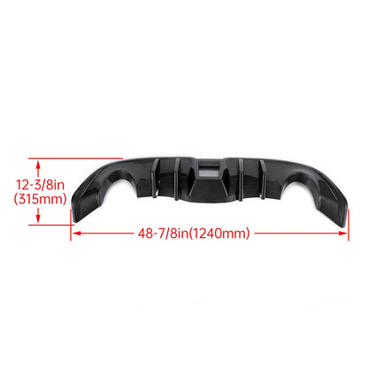2009-2020 Nissan 370Z Rear Bumper Diffuser Lip, 4 Fins, Carbon Style