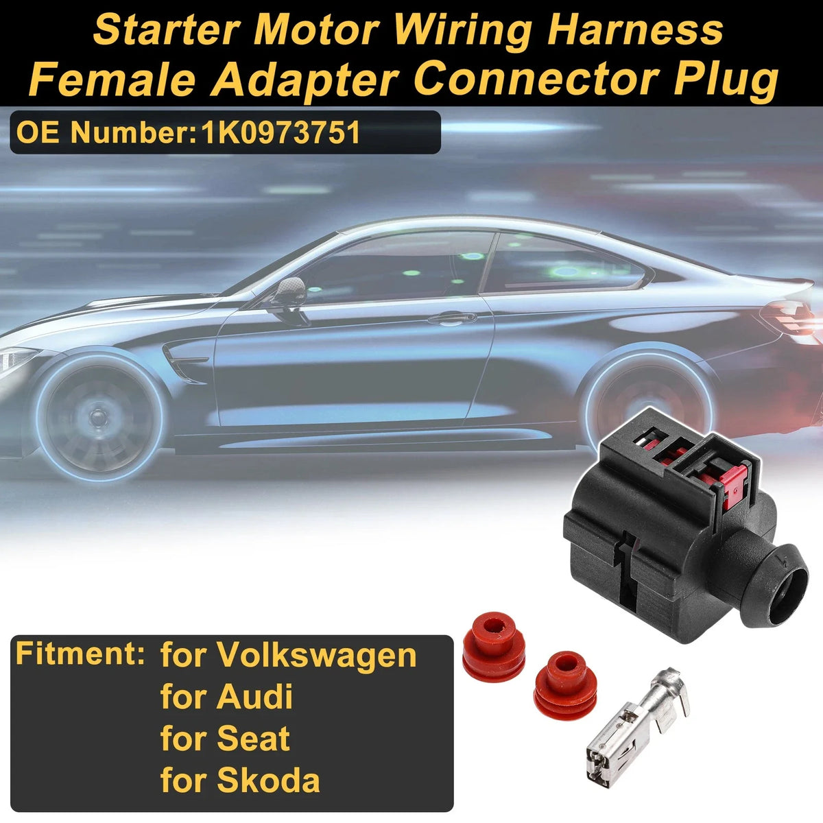 1 Pin Starter Motor Wiring Harness Connector Plug for Volkswagen 