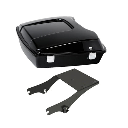 Razor Black Trunk with 2 Up Mount Rack for Harley Touring 1997-2008