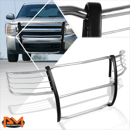 Front Bumper Protector Grille Guard Chrome for 2007-2013 Chevy Silverado 1500