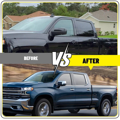 Gloss Black Pillar Post Set for 2019-2024 GMC Sierra, Chevy Silverado