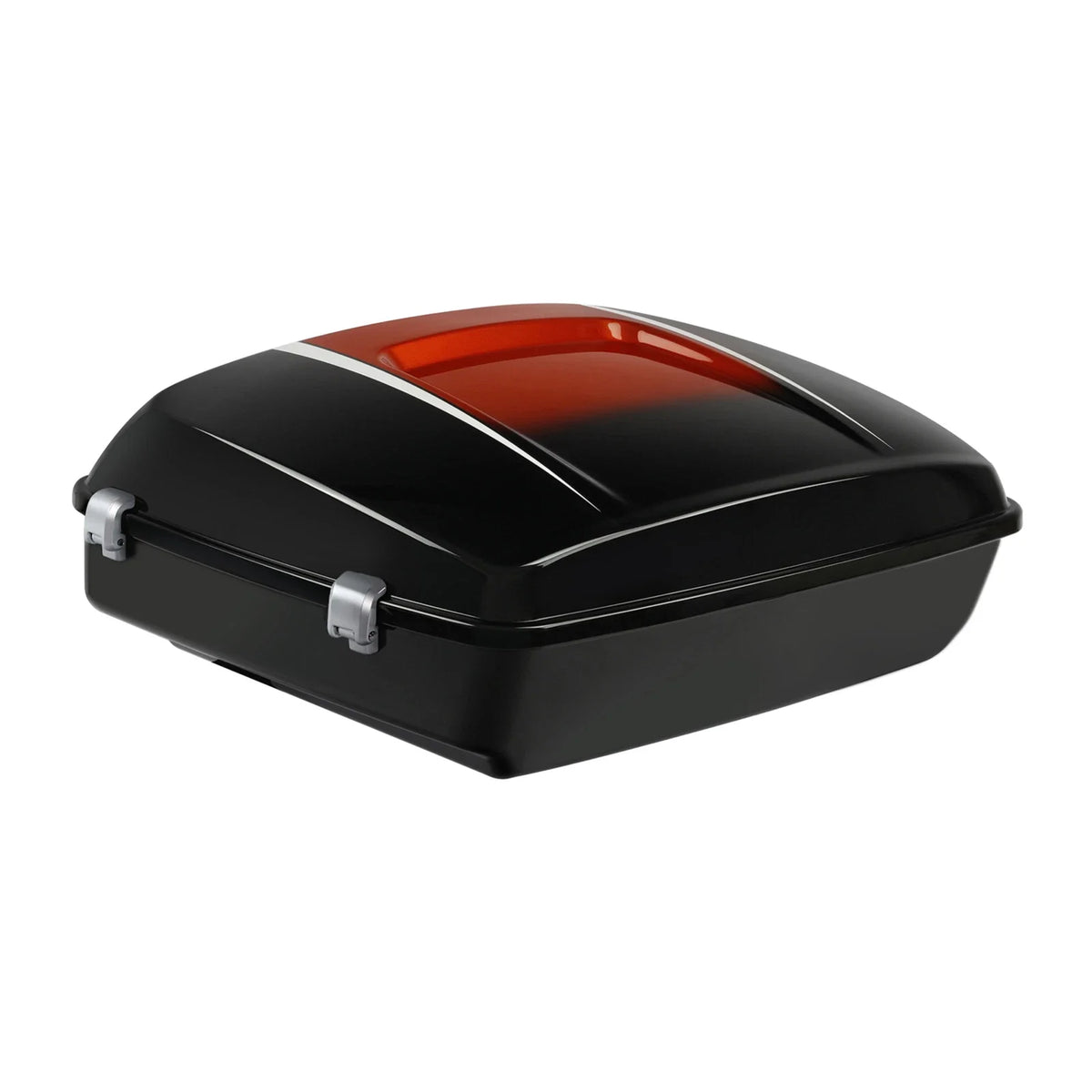 Chopped Trunk in Sunset Orange/Black Fade for Harley Touring 2014–Present