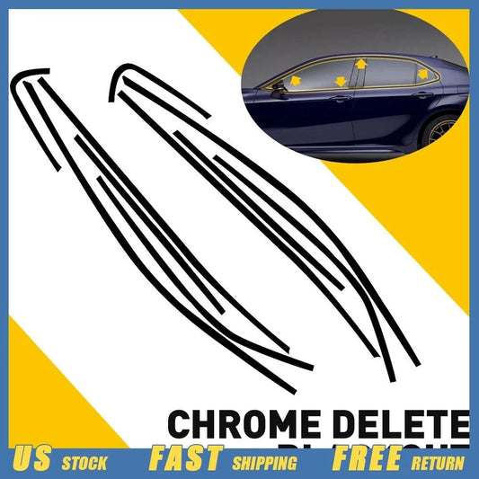 Chrome Delete Window Trim Blackout Overlay for Toyota Camry (2018–2024)