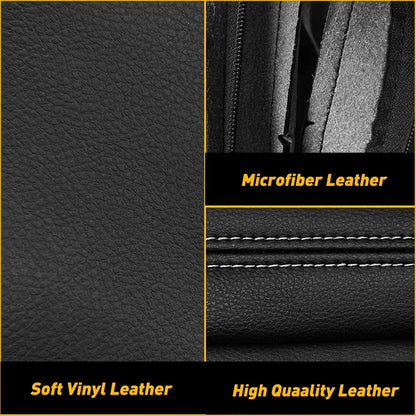 2X Black Leather Front Armrest Covers for Chrysler Town & Country (2011-2016)