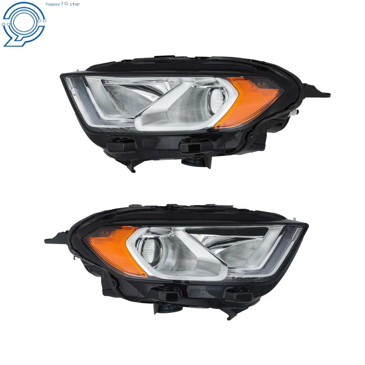 Halogen Headlight LED DRL Pair with Chrome Bezel for Ford EcoSport 2018–2023