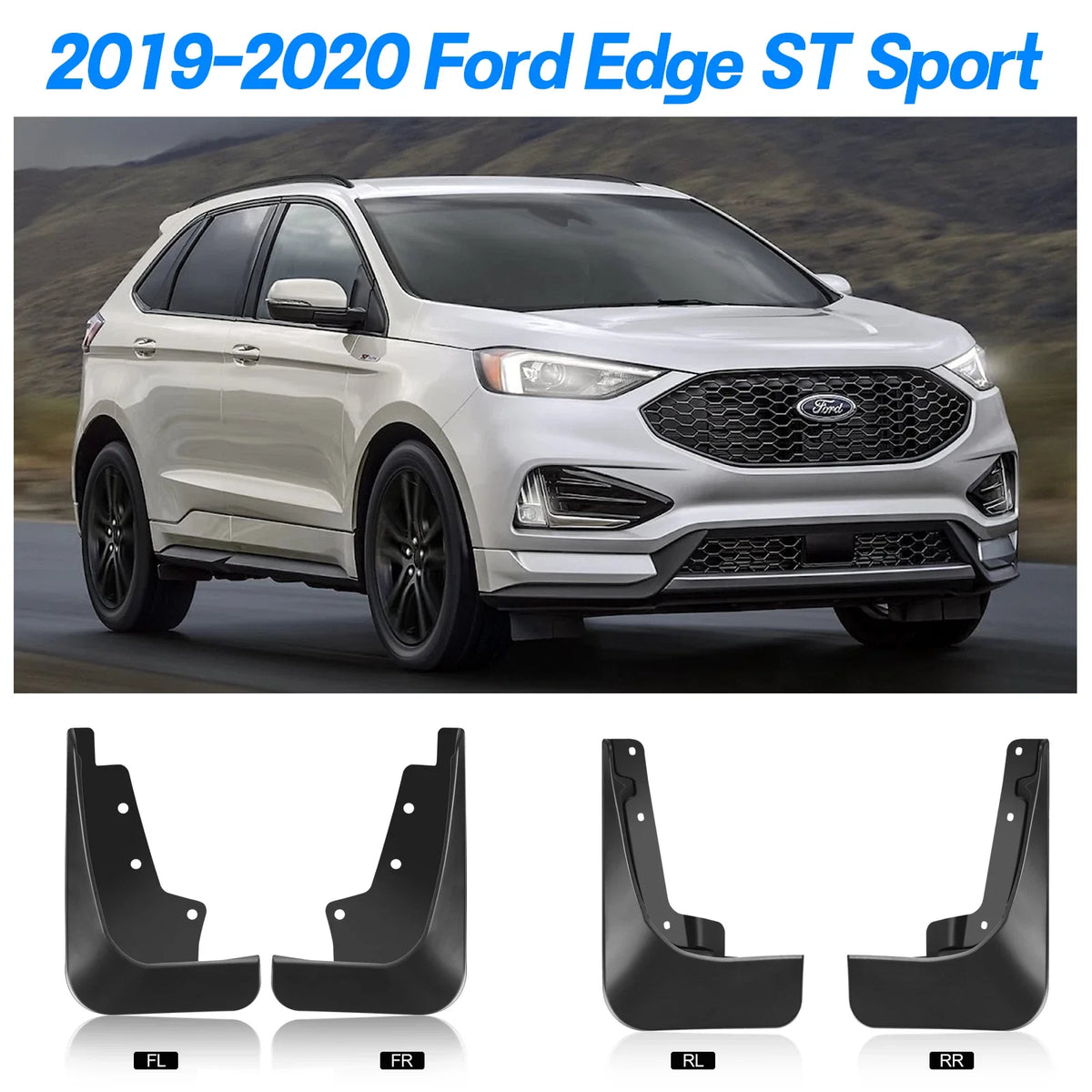 Front and Rear Splash Guards Mud Flaps for Ford Edge (2019–2022)