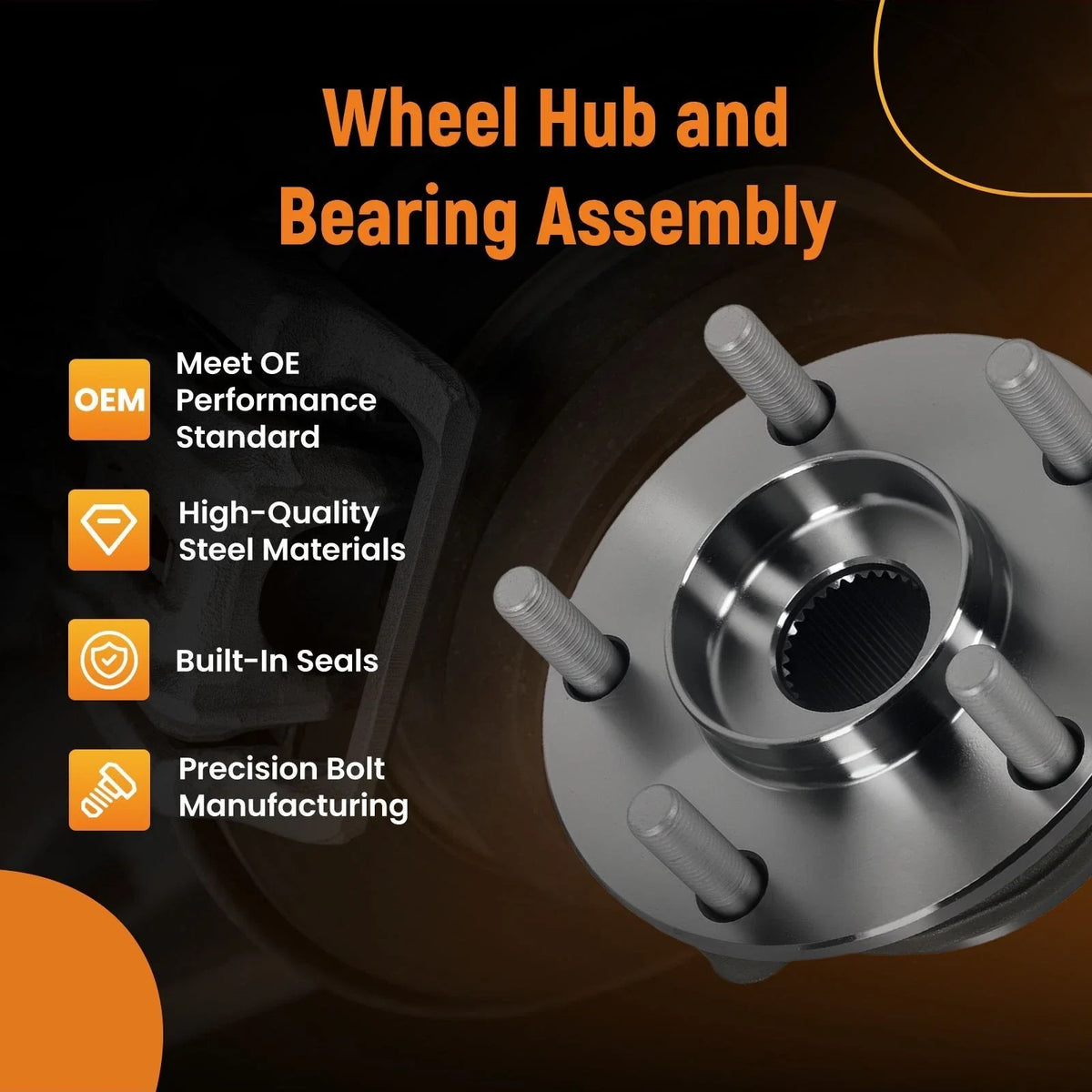 Front Left Right Wheel Bearing Hub Kit for Mazda 6 (2014–2021) KD353304X ABS