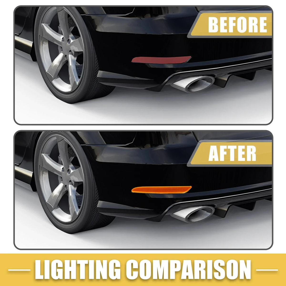 Front Bumper Side Marker Light Set - 1 Pair for 2010-2015 Mercedes