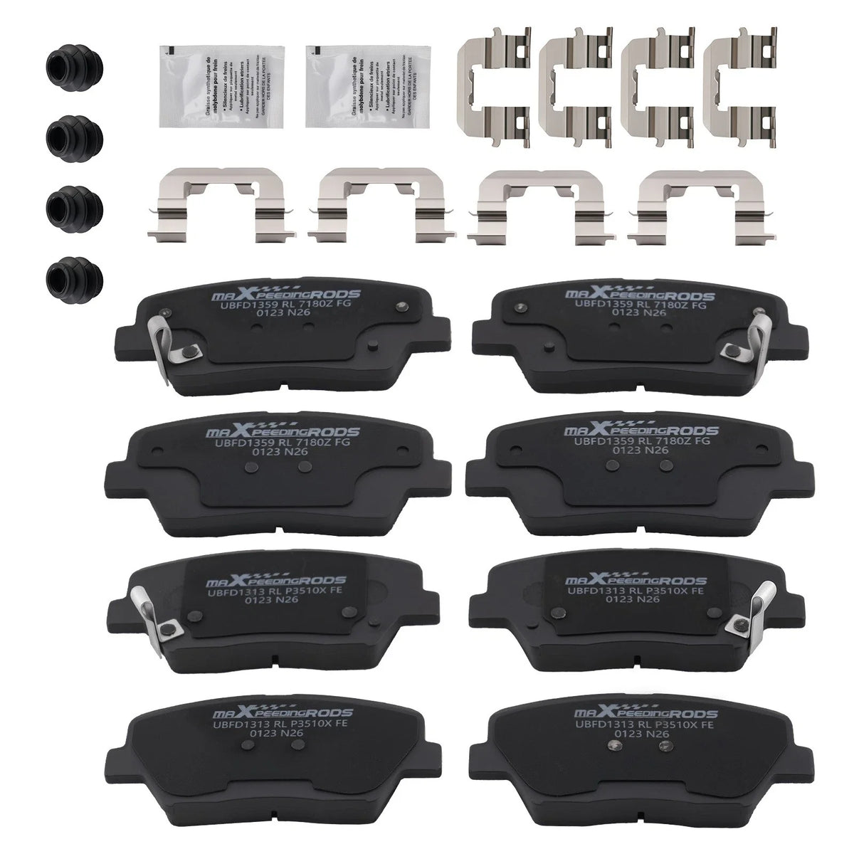 8pcs Brake Pads Set for Hyundai Santa Fe (2010–2012) D1432 D1284