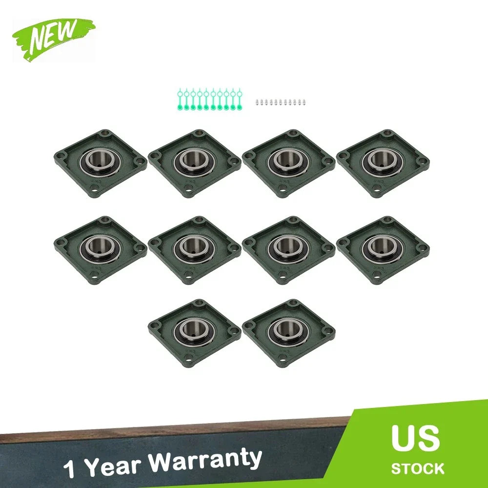 Set of 10 Pillow Block Flange Bearings for UCF211 (2" Bore)