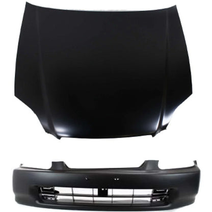 Bumper Cover Kit for Honda Civic (1996–1998) Front Primed Plastic 2pc