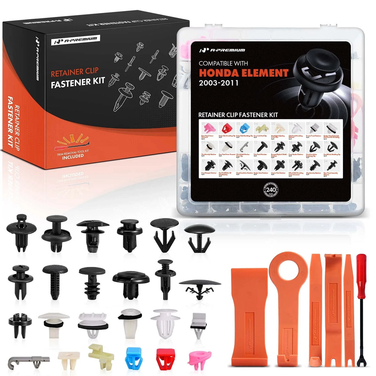 240Pcs Trim Clip Retainer Kit for Honda Element (2003–2011)