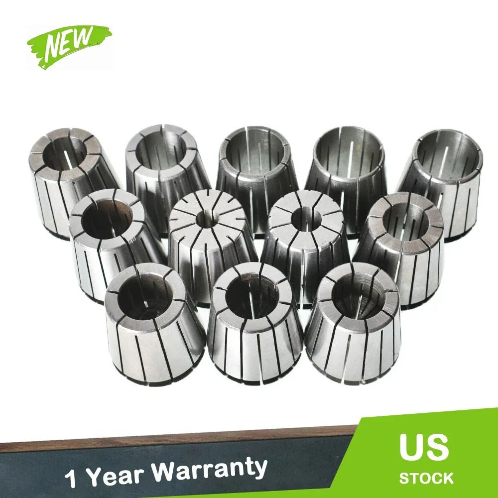Set of 12 Spring Collets for ER40 (Compatible with Various Models)