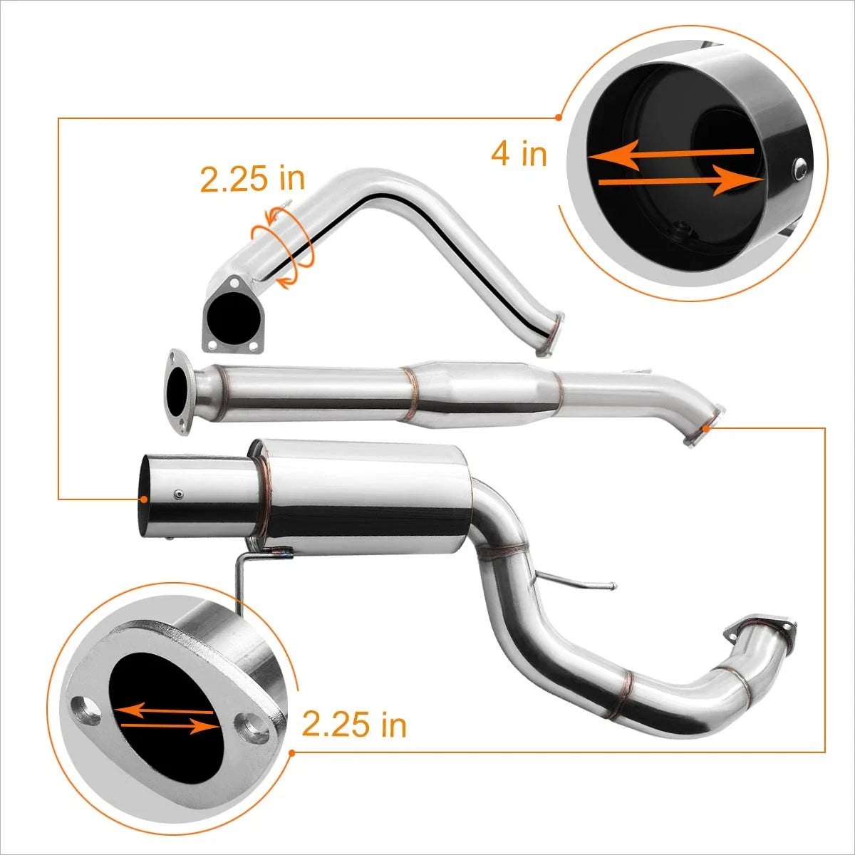 Catback Exhaust System 3.0 V6 for Mitsubishi Eclipse GT 2000–2005